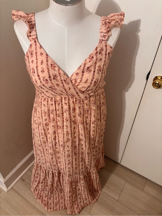 torrid Dresses & Skirts - Peach TORRID Floral Ruffle Strap Maxi Dress
